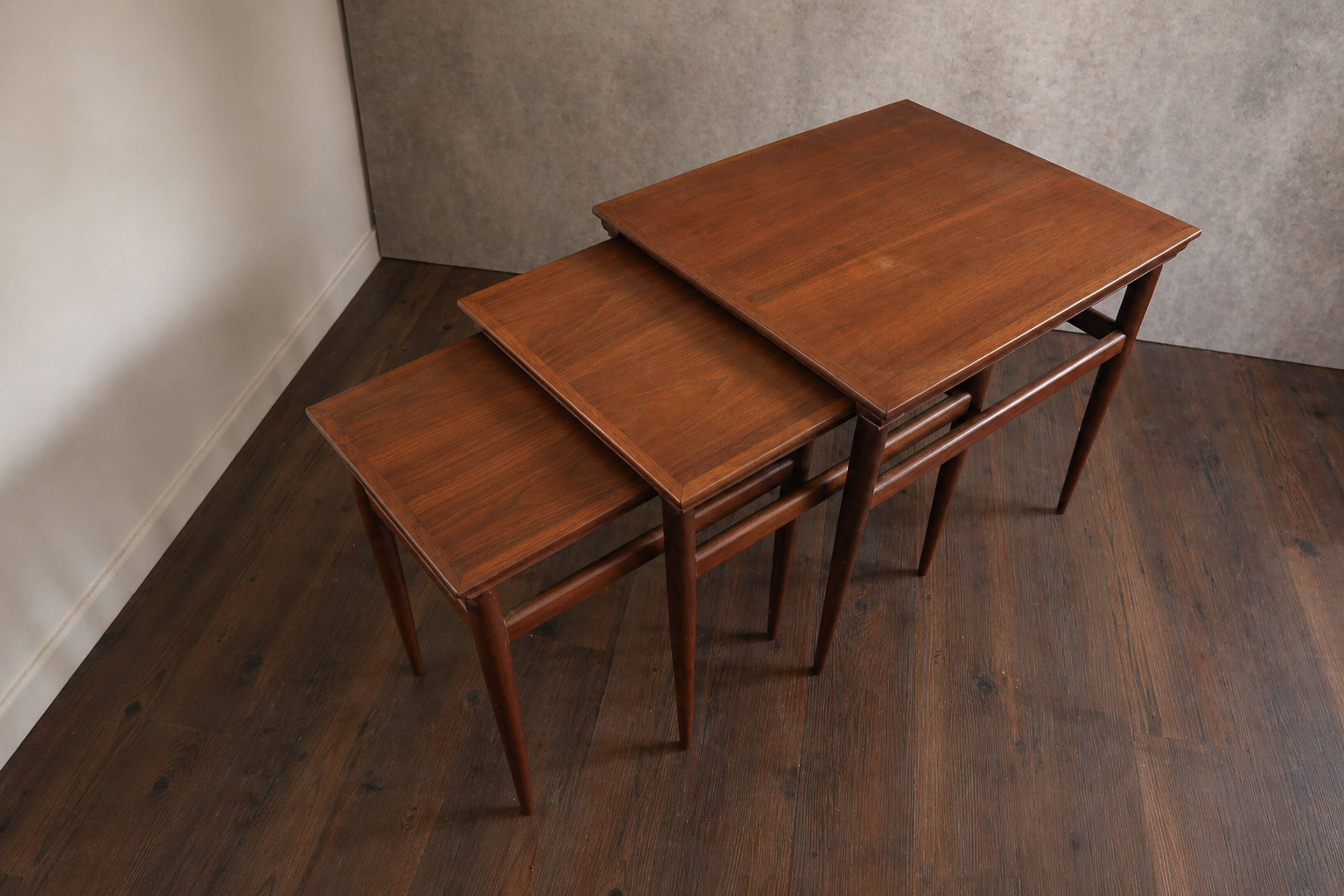Nesting tables in walnut, heritage, united states, 1958