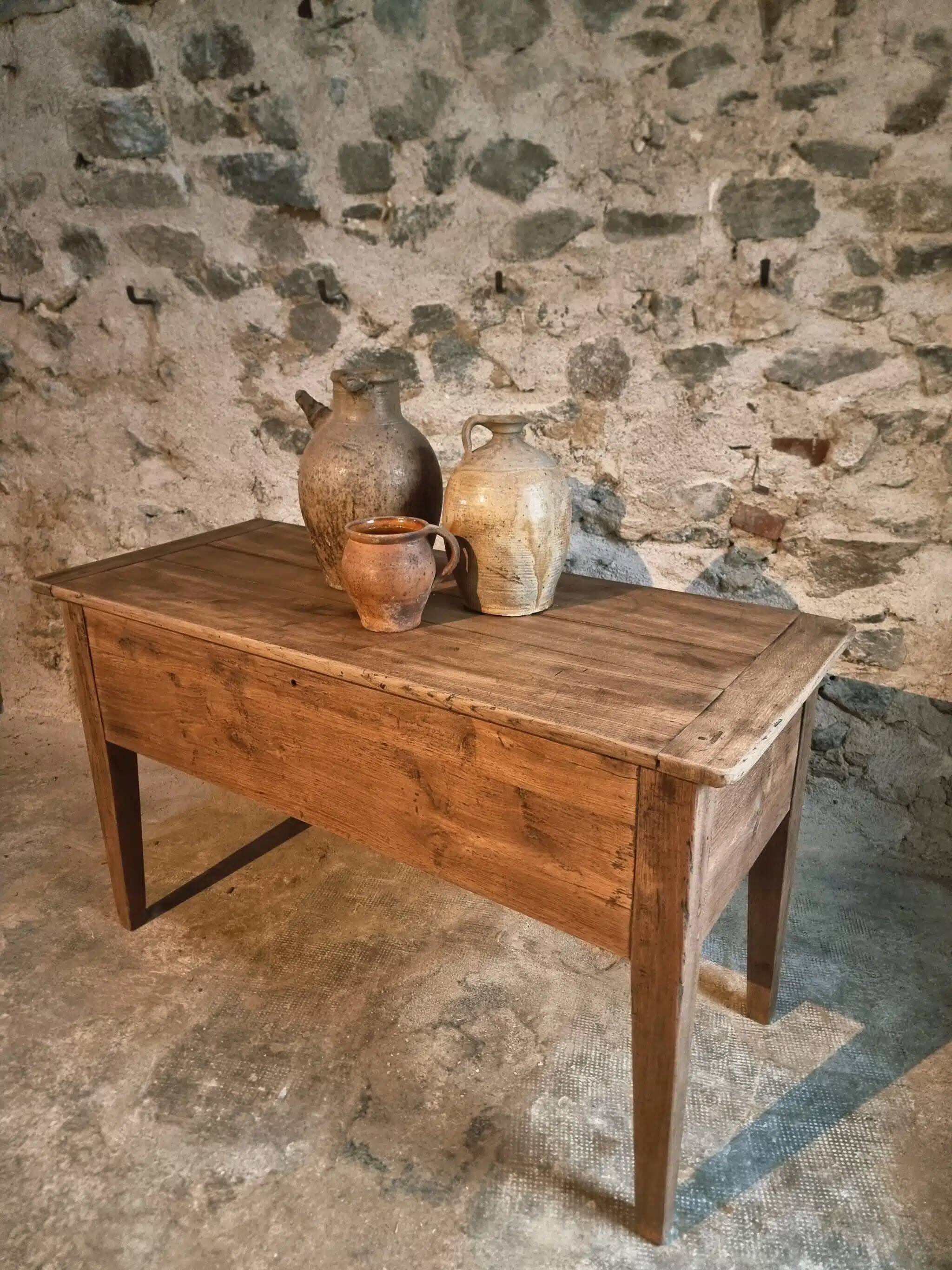 Ancien pétrin français en chêne, XIXe siècle