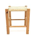 Scandinavian pine and rope stool, Sweden, 1960