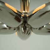 Rare Nickel-Plated Chandelier by Drukov, 1940s
