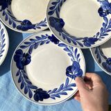 Lunéville blue flower dinner plates
