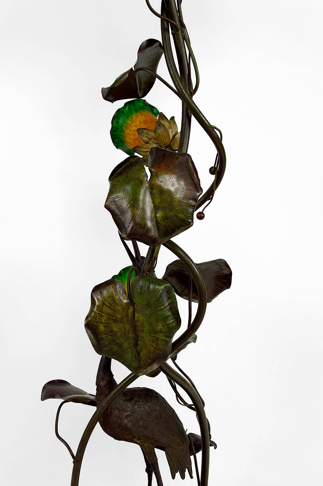 Japanese-style Heron floor lamp, Art Nouveau, France, circa 1900