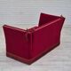 1970s, Danish drop arm "Spanish" sofa, original condition, cherry red furniture velour.