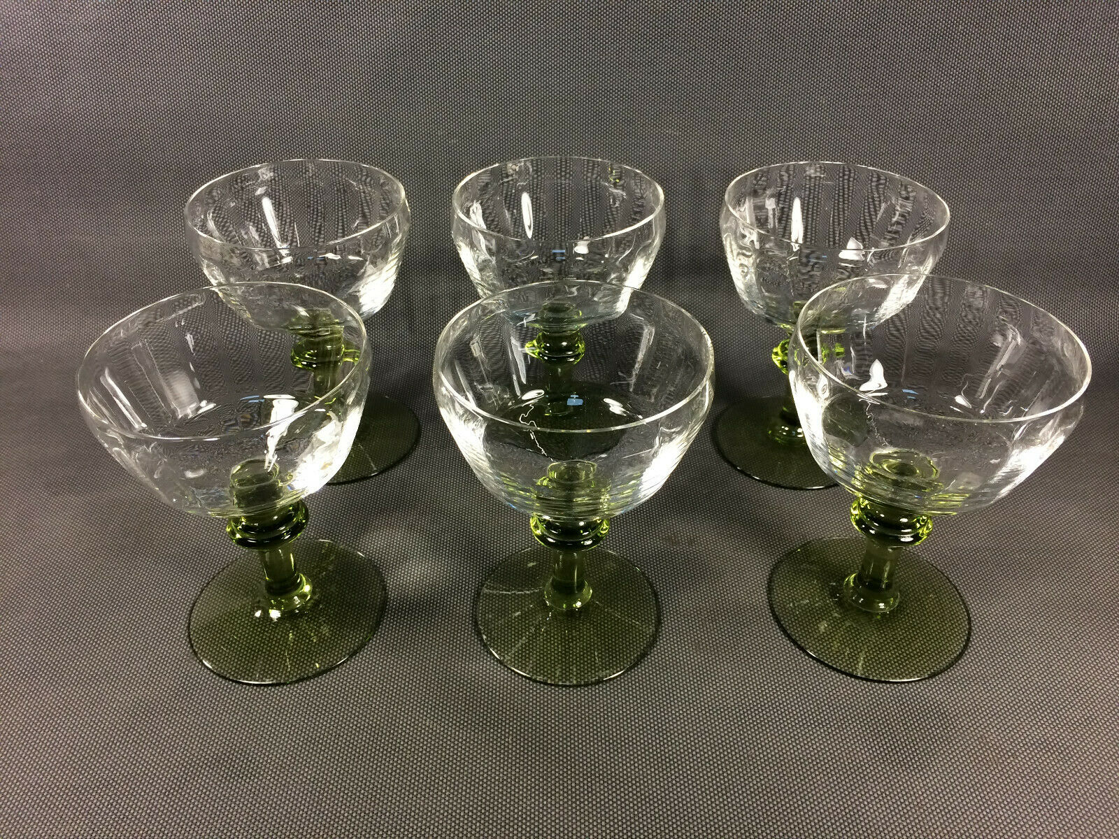 Lot 6 old vintage fine glass walking glasses