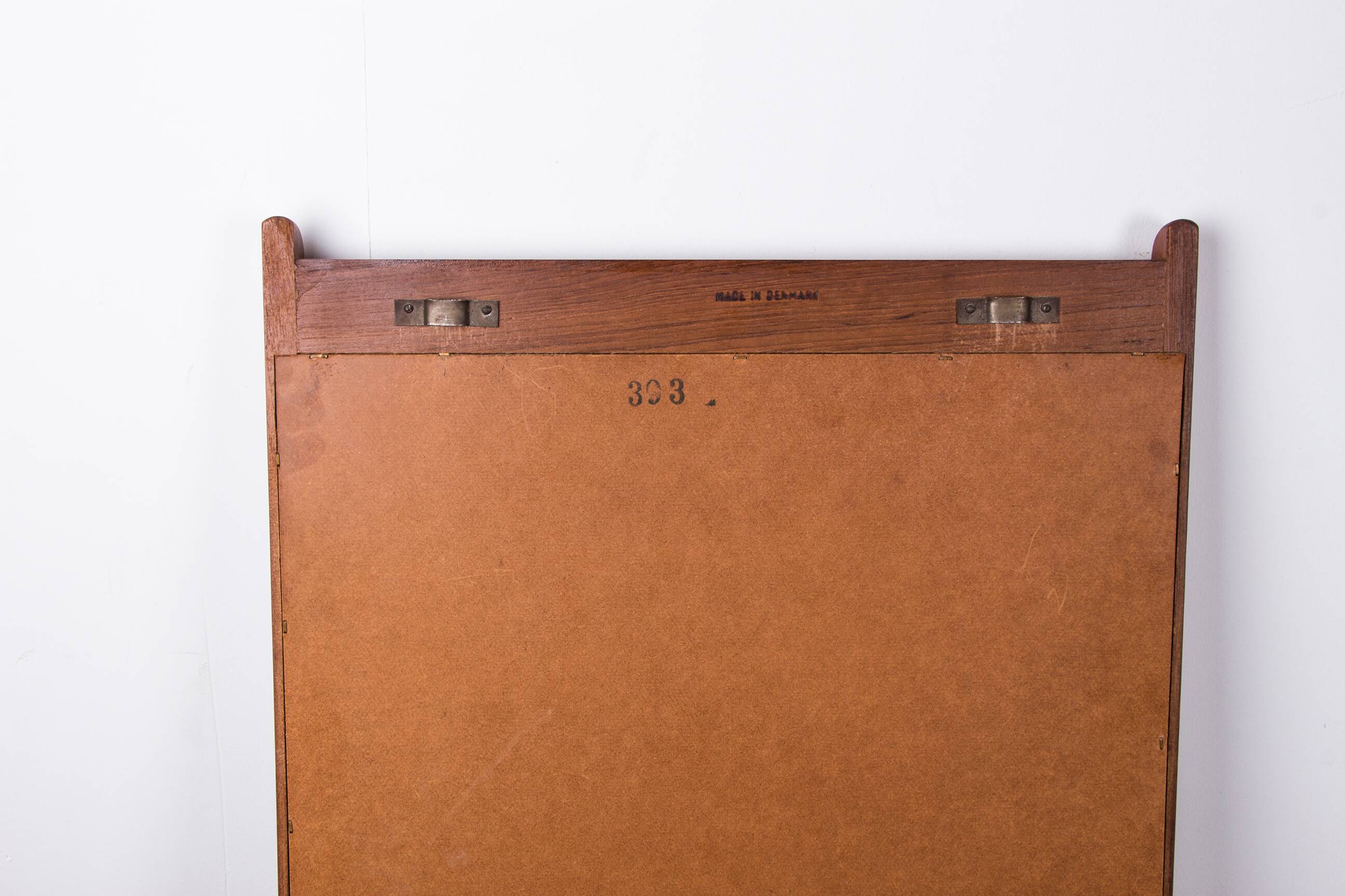 Large Danish Teak wall mirror by Pedersen and Hansen 1960.