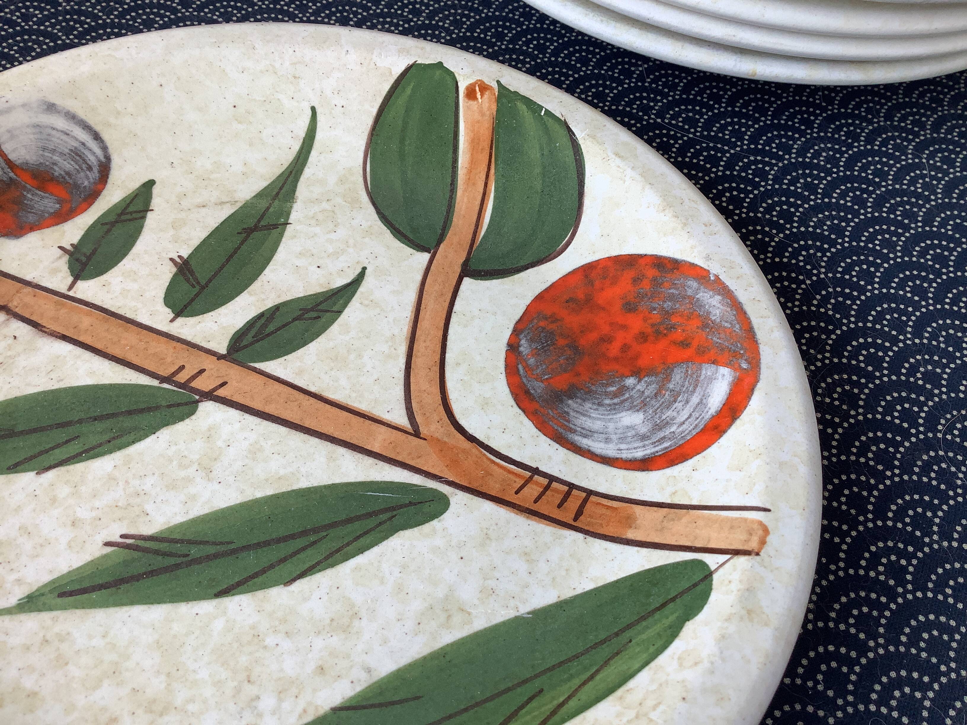 6 ceramic plates, Terragona model, San Marciano, Italy, 1970