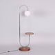 Bauhaus Adjustable Floor Lamp in Walnut and Chrome attributed to R. Slezák, Czech, 1930s