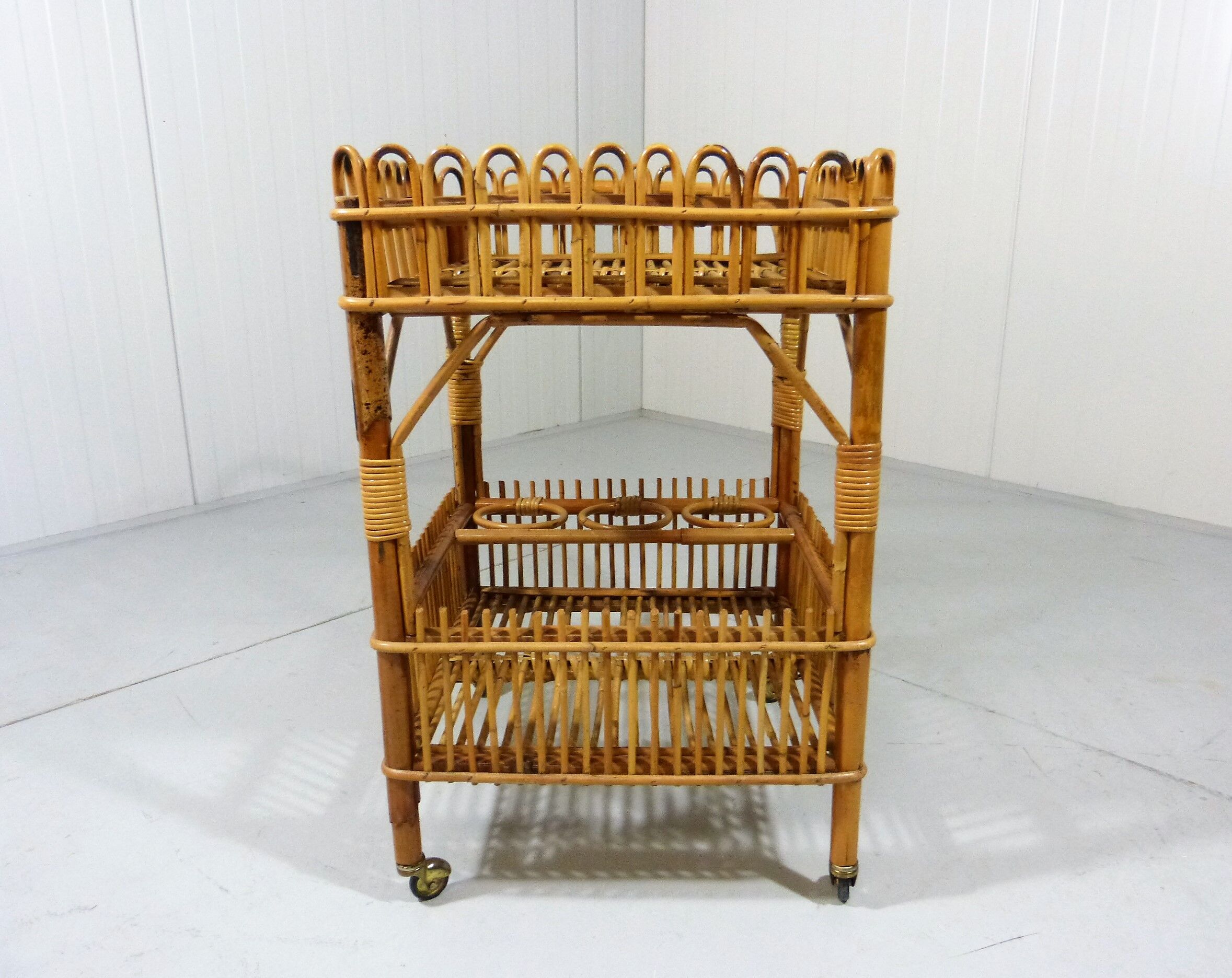 Rattan serving table 1950/60