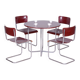 Czech Bauhaus Chrome Dining Table and Chairs attributed to Hynek Gottwald, 1930s, Set of 5