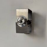 Vintage wall light, brushed metal, France, 1970