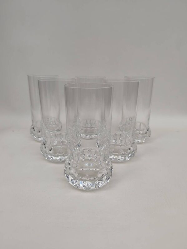 6 verres à orangeade, eau en cristal, années 70