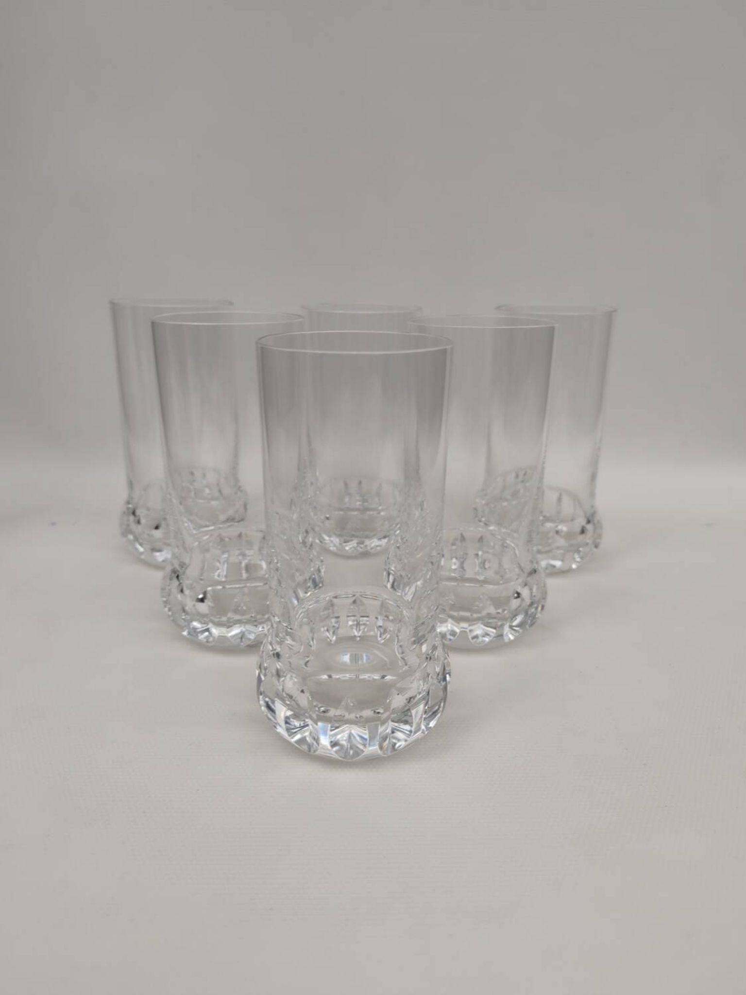 6 orangeade glasses, crystal water, 1970s