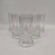 6 orangeade glasses, crystal water, 1970s