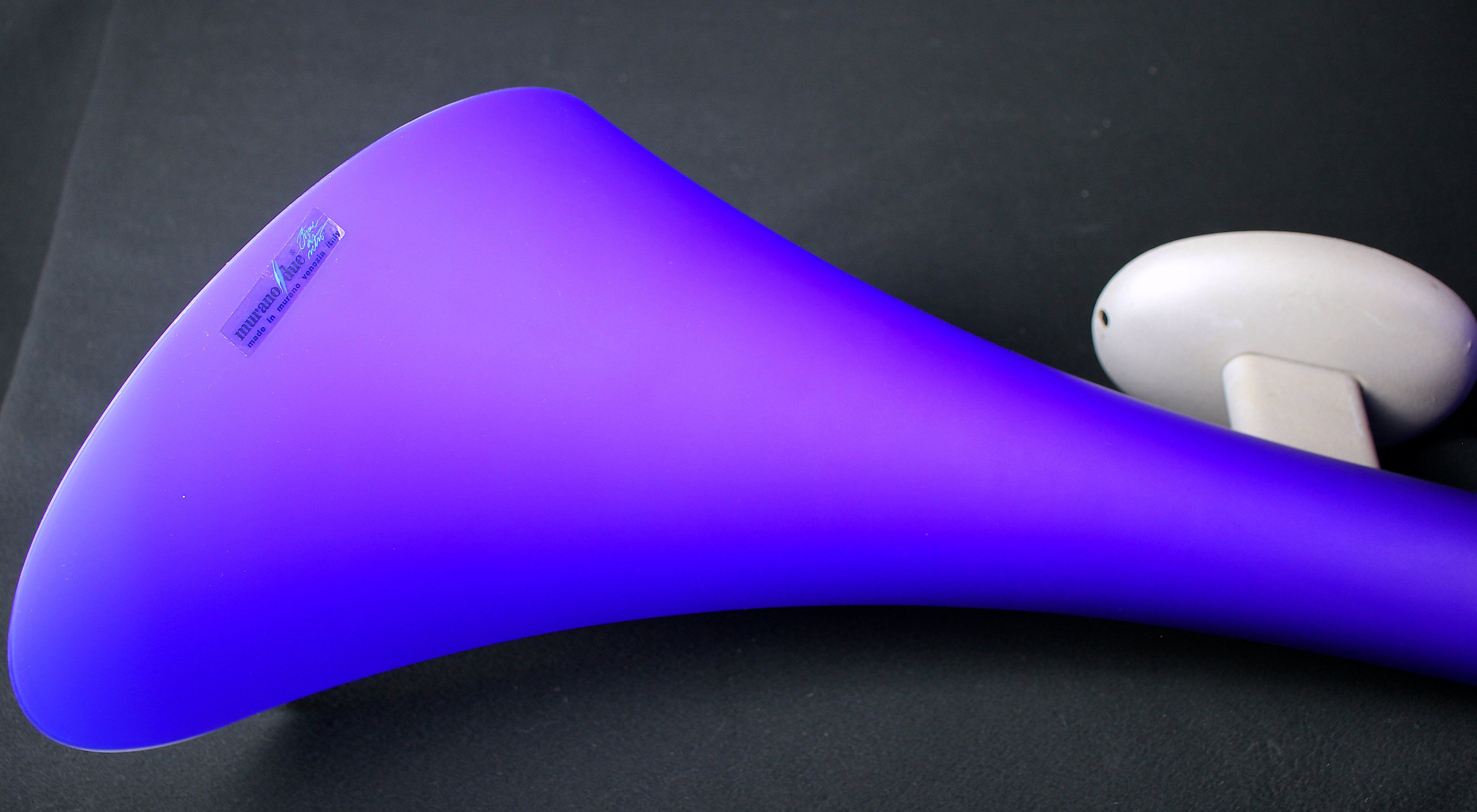 Carlo nason, 3 postmodern sconces, blue murano glass for "murano due"