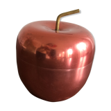 Red Mela ice bucket with ettore Sottsass brushed brass stem, 1950s