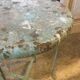 Patinated metal industrial stool
