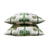 Custom cushions with green clover patterns.