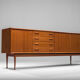 Buffet danois en teck par Gunnar Nielsen pour Tibergaard, années 1960