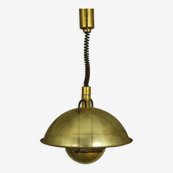 1970s Brass Pendant Light by WKR Leuchten