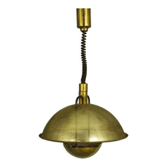 1970s Brass Pendant Light by WKR Leuchten