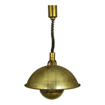 1970s Brass Pendant Light by WKR Leuchten