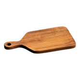 Rectangular solid teak chopping board with elongated handle 30x16.