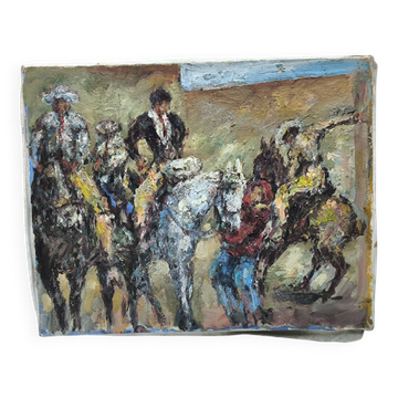 Scene of Impressionist horsemen