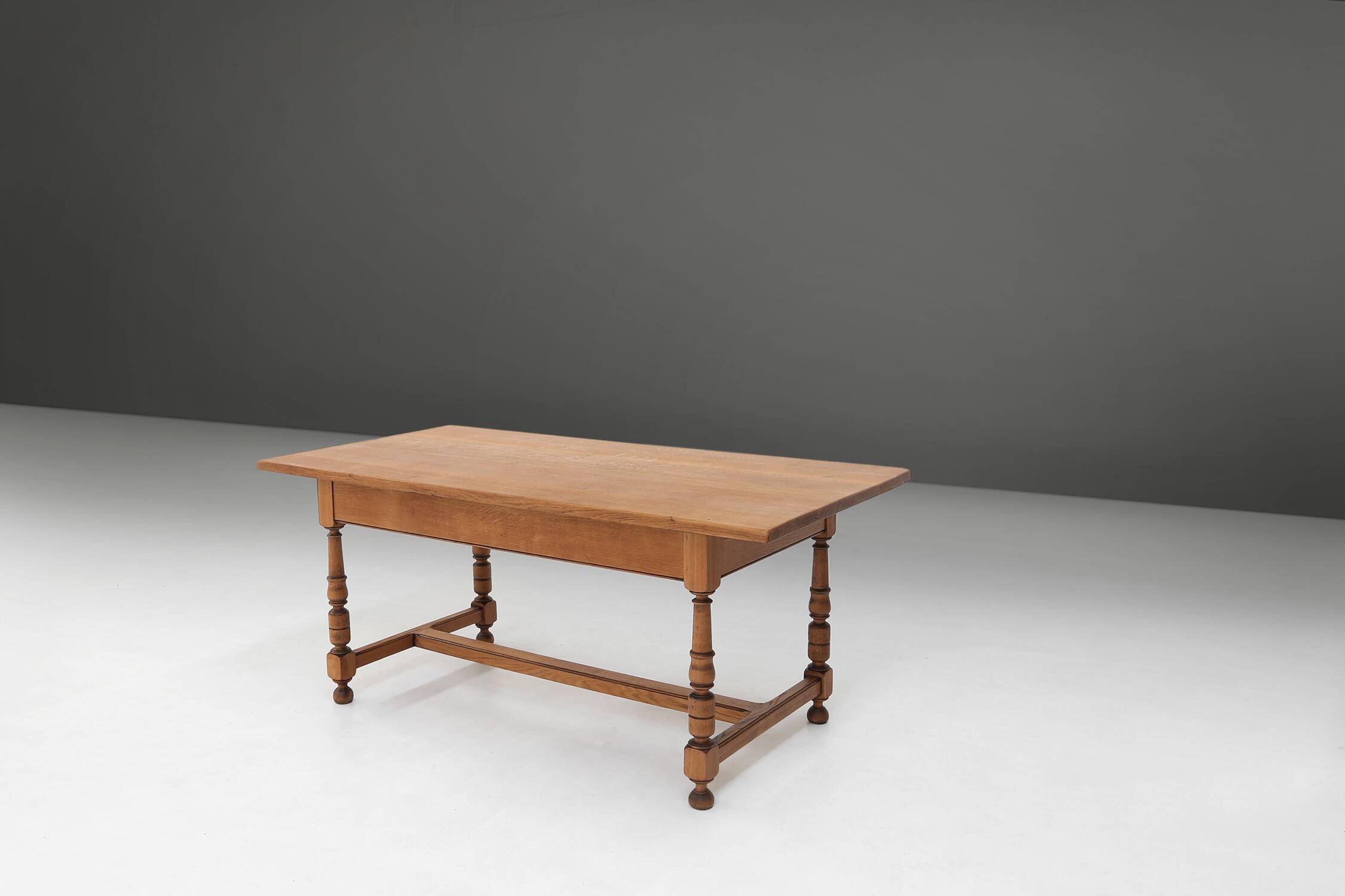 20th century Belgian oak dining table