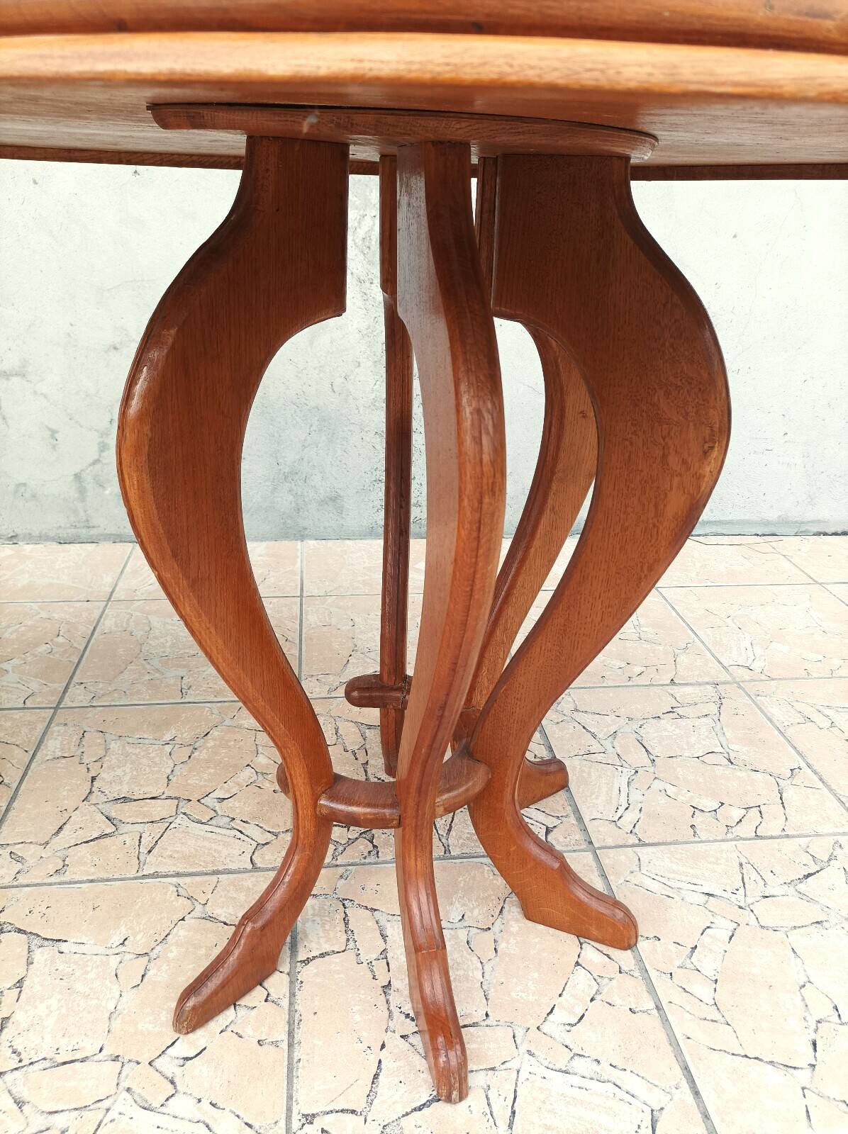 Brutalist table in solid oak