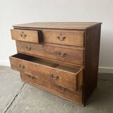 Commode géorgienne en chêne du début du XIXe siècle