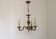 French Vintage Baroque Style 3 Light Bronze Chandelier With Floral Details