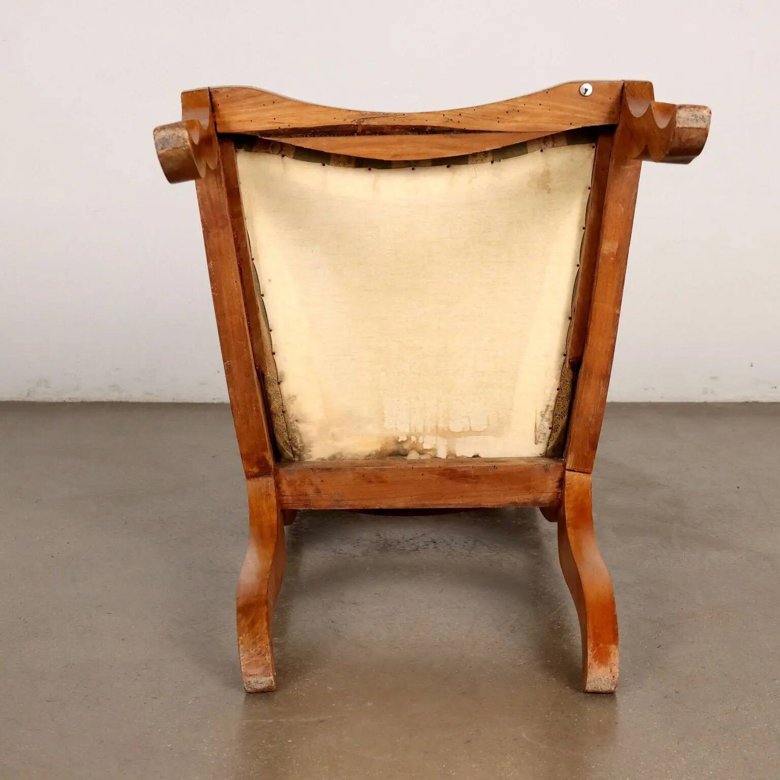 Louis-Philippe antique armchair in cherry wood, Italy, 19th century