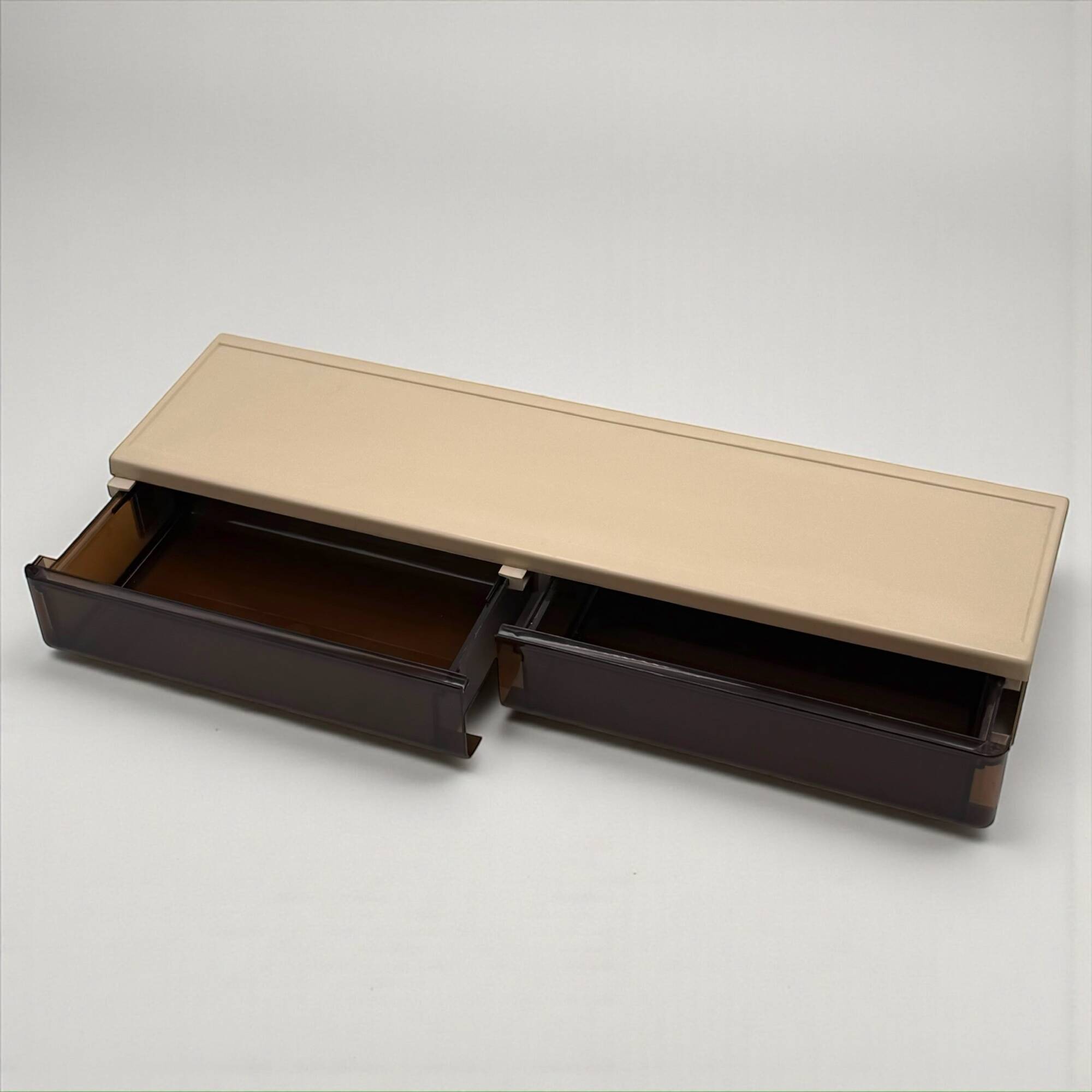 Miroir Space Age avec étagère et tiroirs France années 70