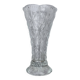 Vintage moulded glass vase from the 60s-70s, geometric design.
