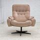 1970s, Danish swivel armchair, beige furniture fabric.