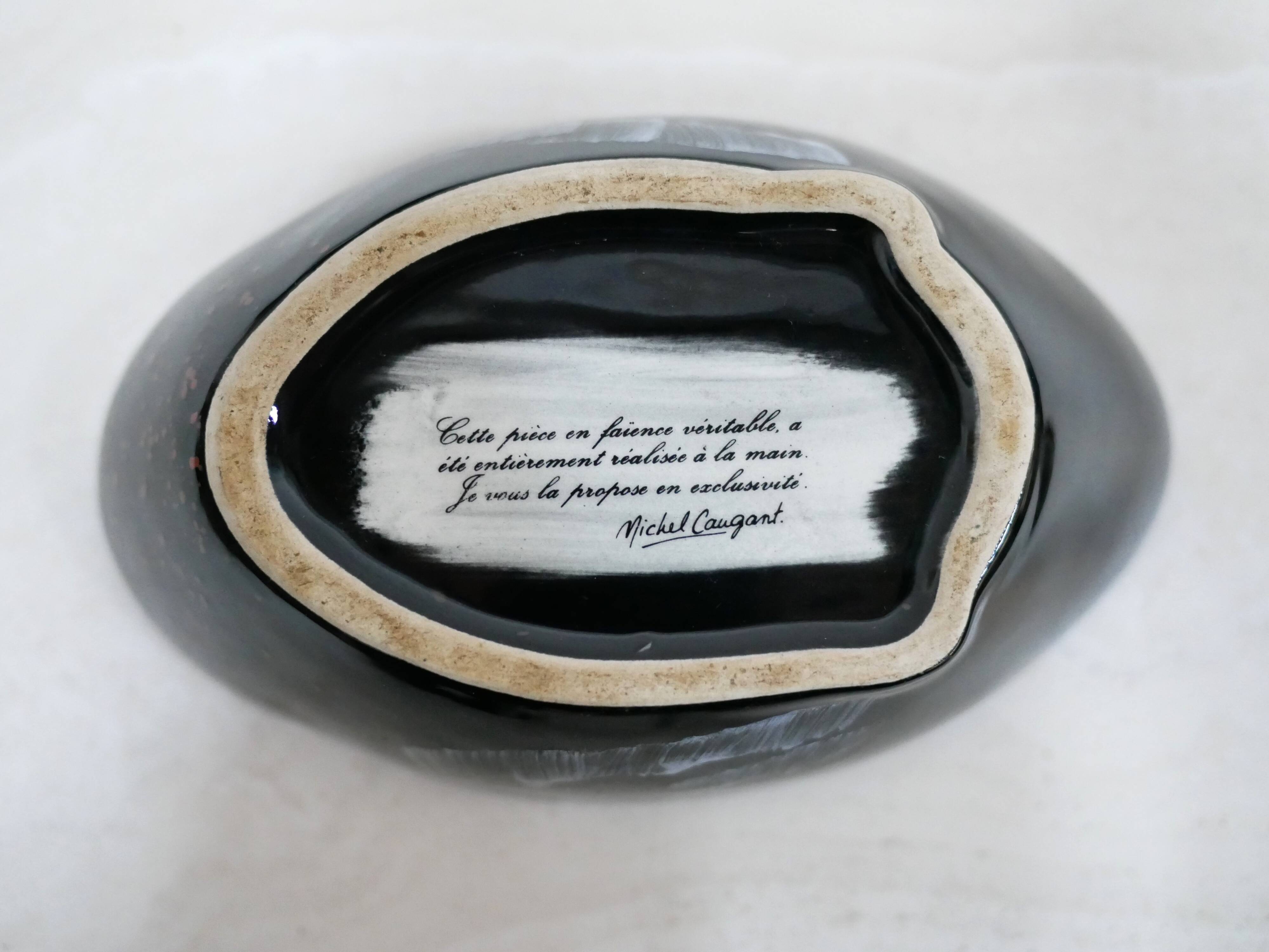 Vintage ceramic duck terrine by Michel Caugant