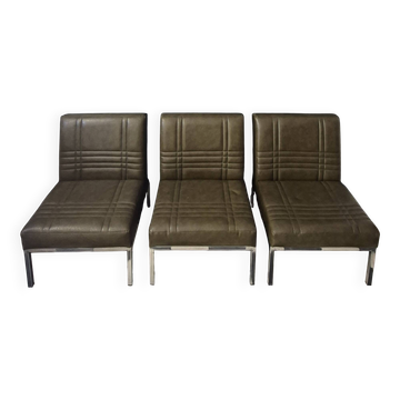 Set of 3 vintage armchairs.