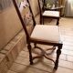 Large antique dining table in wrought iron and smoked glass,