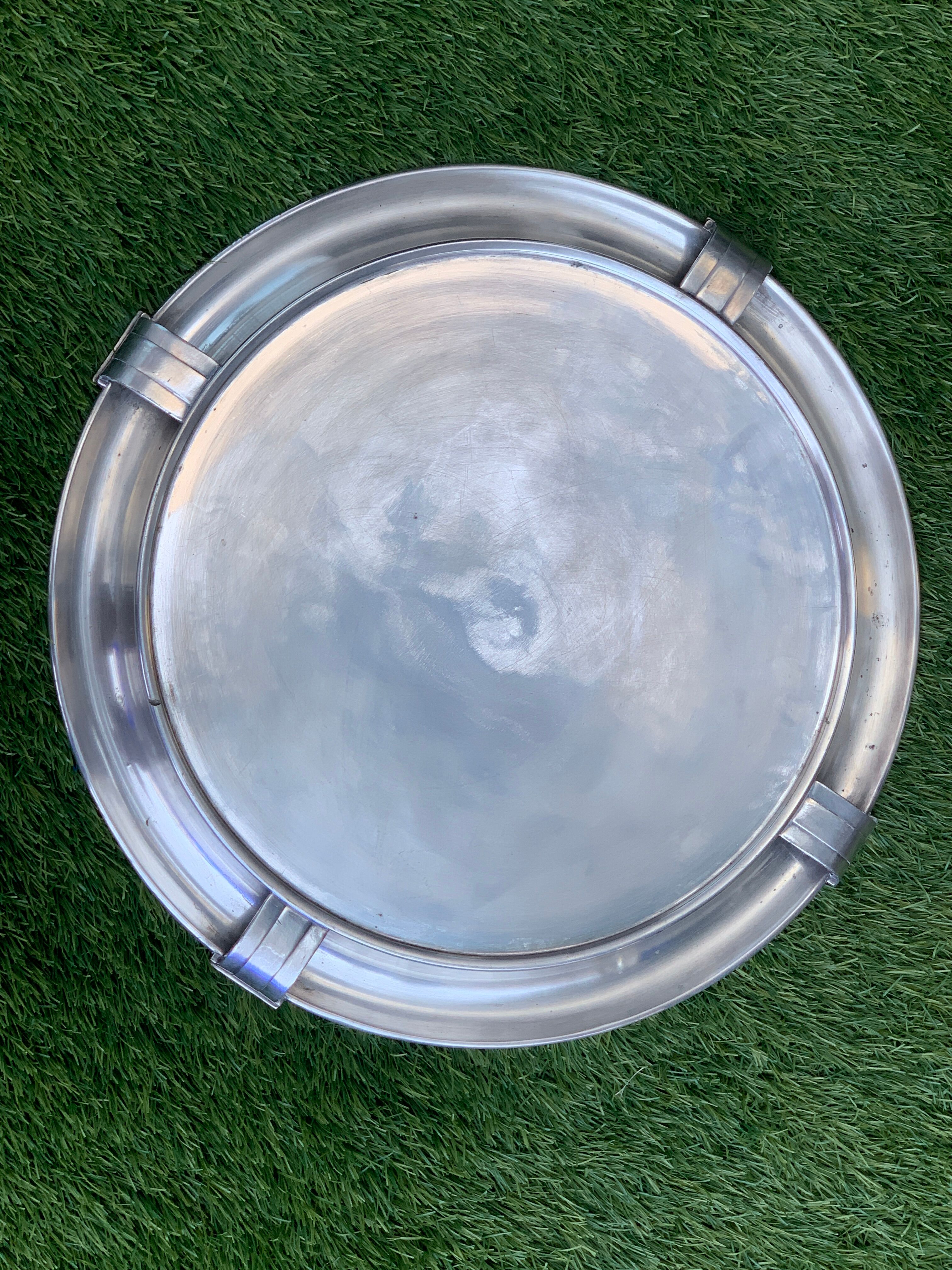 Tray Luc Lanel in silver metal 1930