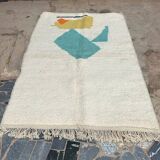 Handmade pure wool rug, size 100 x 200 cm