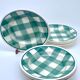 Vintage beige and green checkered service