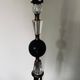 1950s floor lamp - wrought iron, gilded brass, and Sèvres crystal