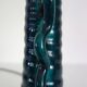 Pieds de lampe bougeoir émaillé vert Accolay vintage