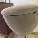 Space Age stool reupholstered, 70s-80s.