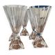 Lot de 5 verres flûtes à champagne cristal art deco - coupe a champagne vintage art deco - ancienne flûte cristal