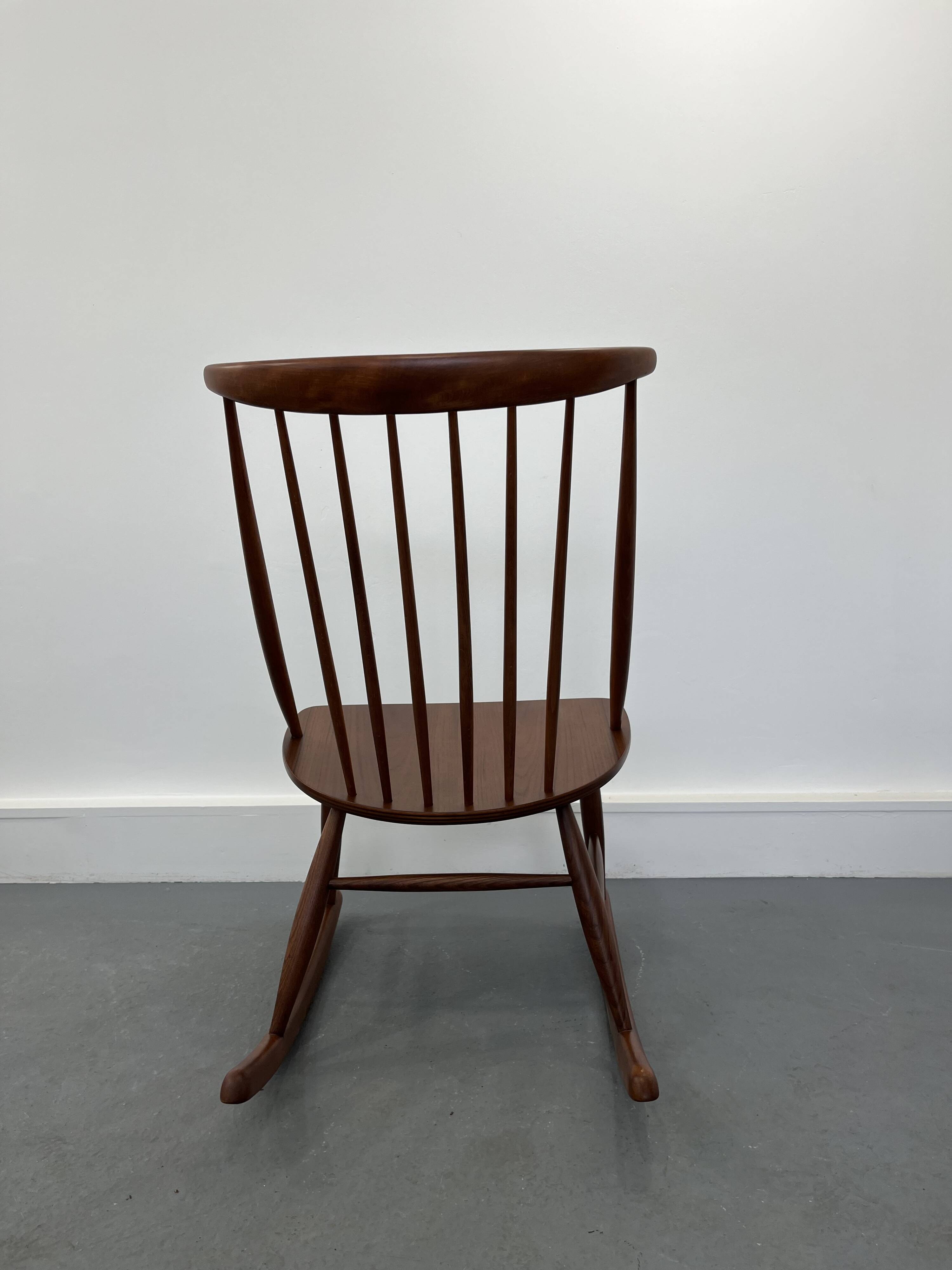 Mid-Century Rocking Chair by Illum Wikkelsø for Niels Eilersen