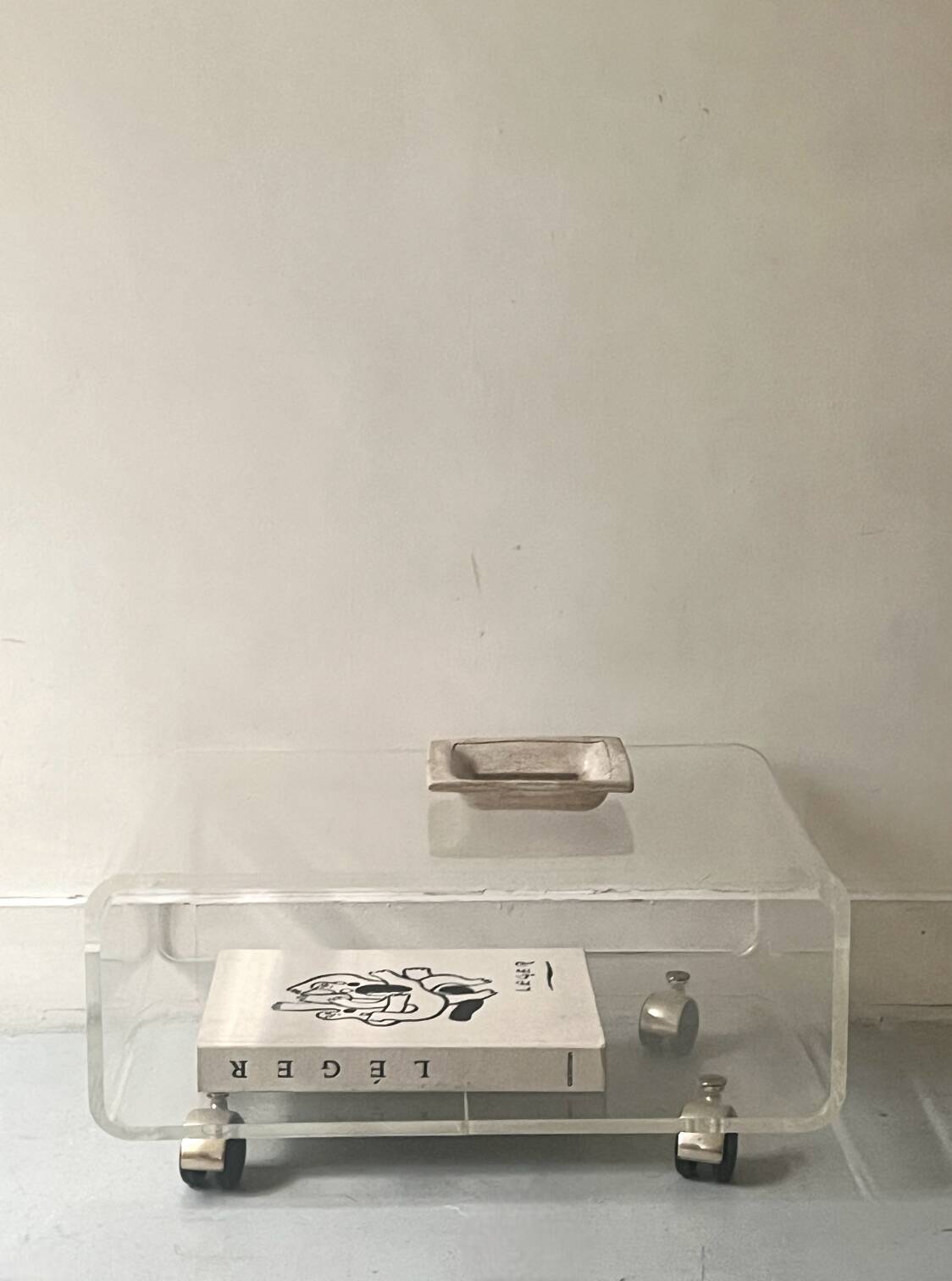 Transparent plexiglass coffee table by Roche Bobois, 1970s design.