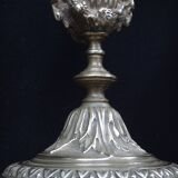 Superb pair of candlesticks with gilded bronze rams Louis XVI style late 19th century