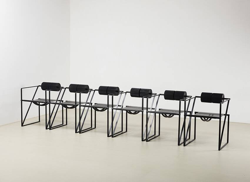 Ensemble de 6 chaises Seconda 602 de Mario Botta pour Alias Italie 1982