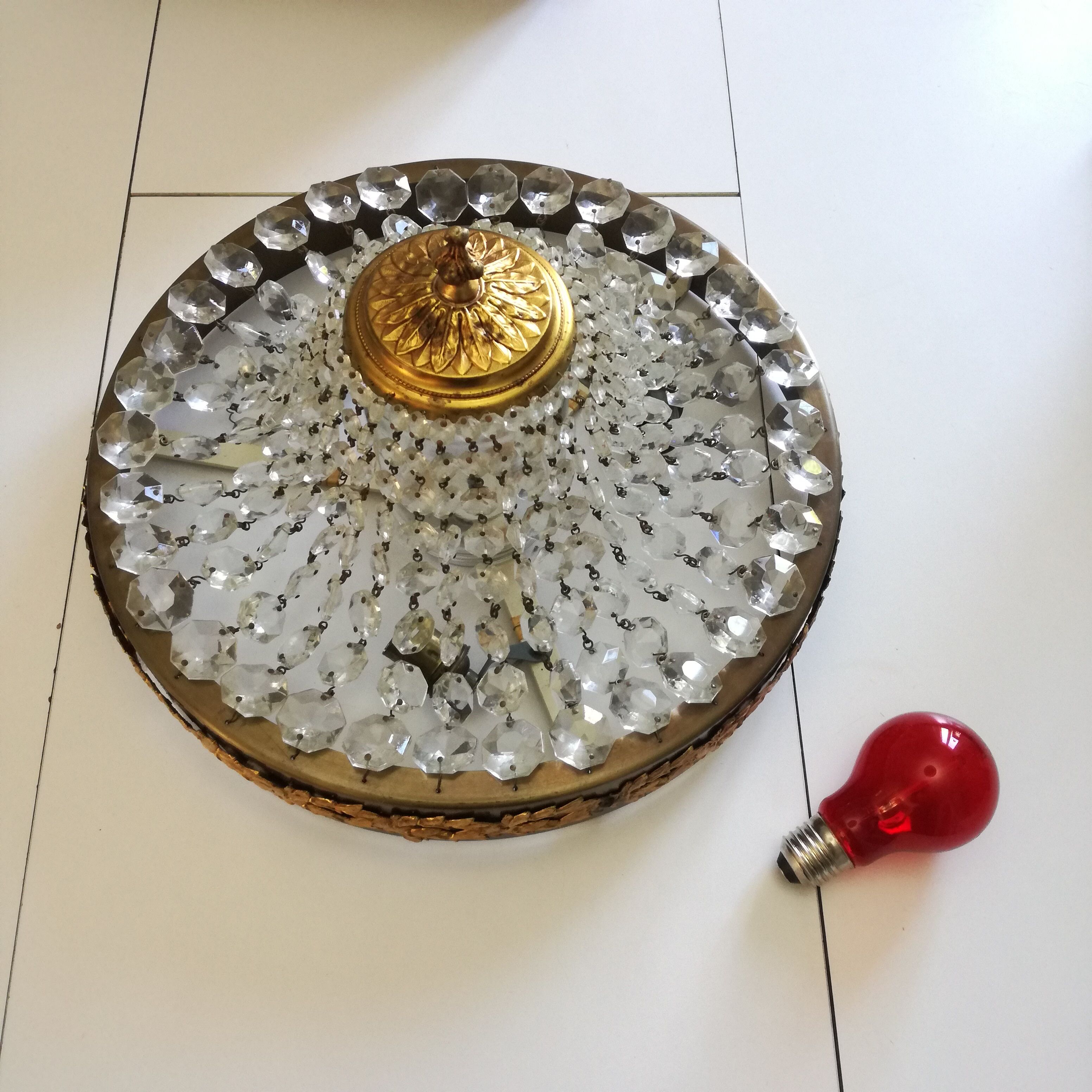 Louis XVI style tassel basket ceiling lamp